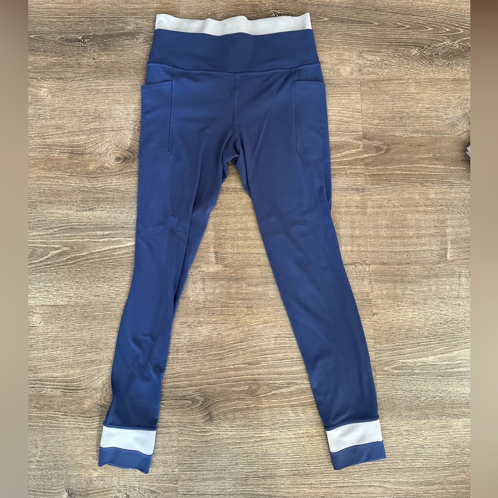 Athleta Leggings - Blue with White Accents - Hardly Worn - Size S